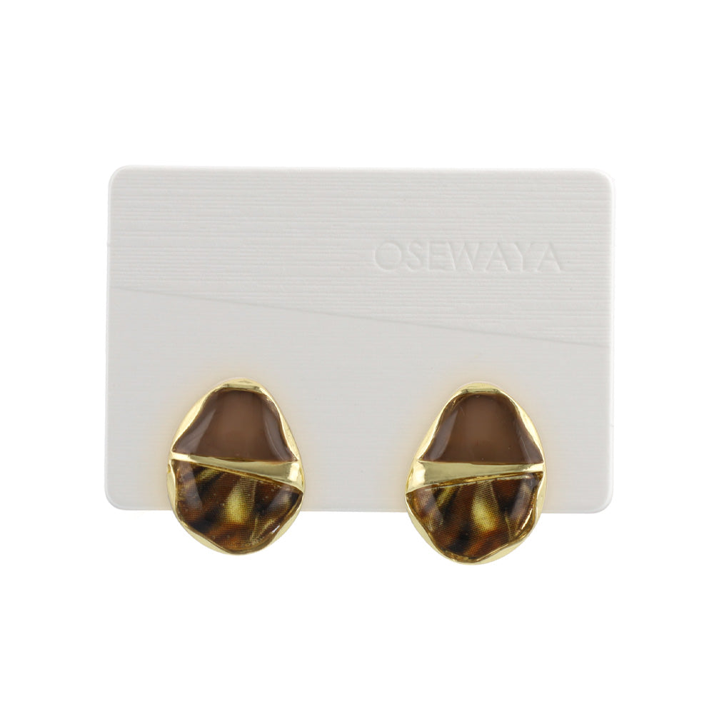 Marbled Organic Shape Earrings