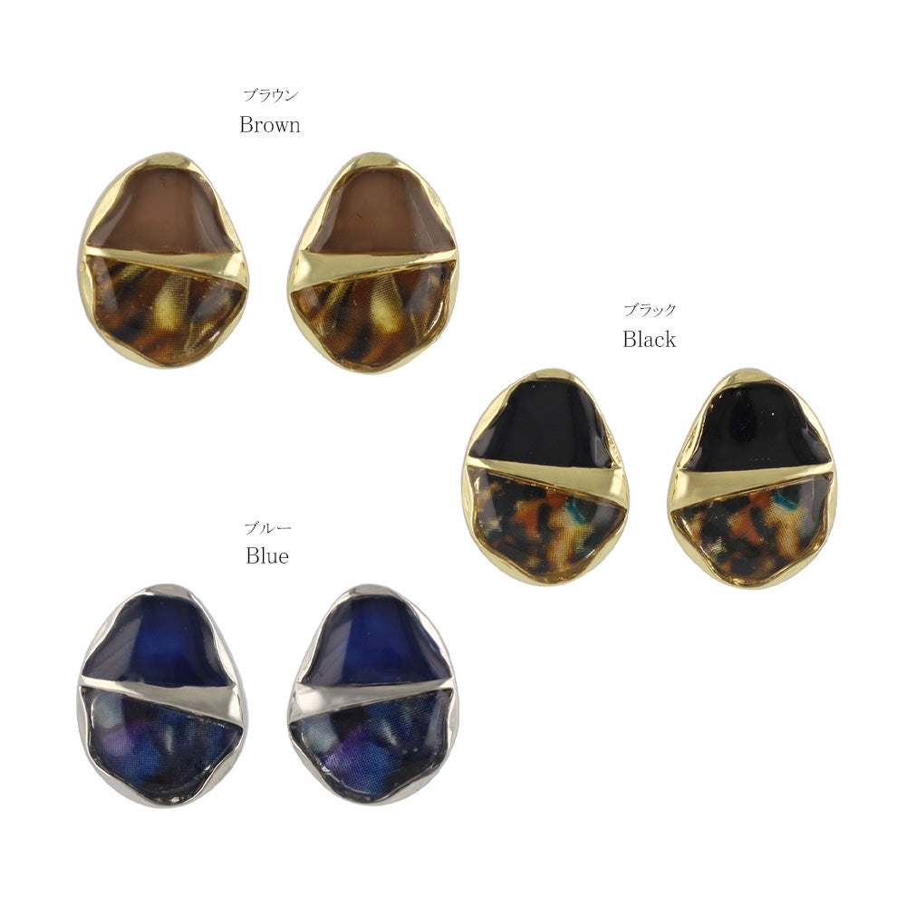 Marbled Organic Shape Earrings