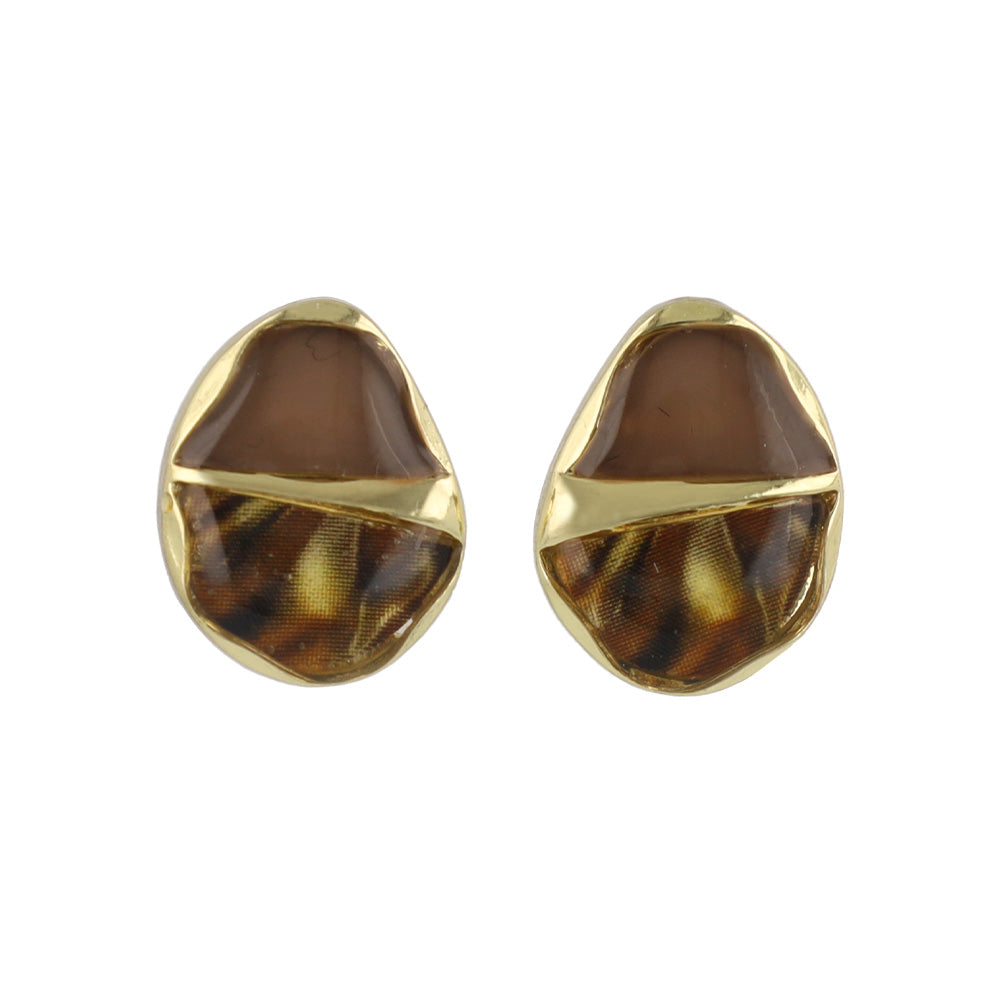 Marbled Organic Shape Earrings