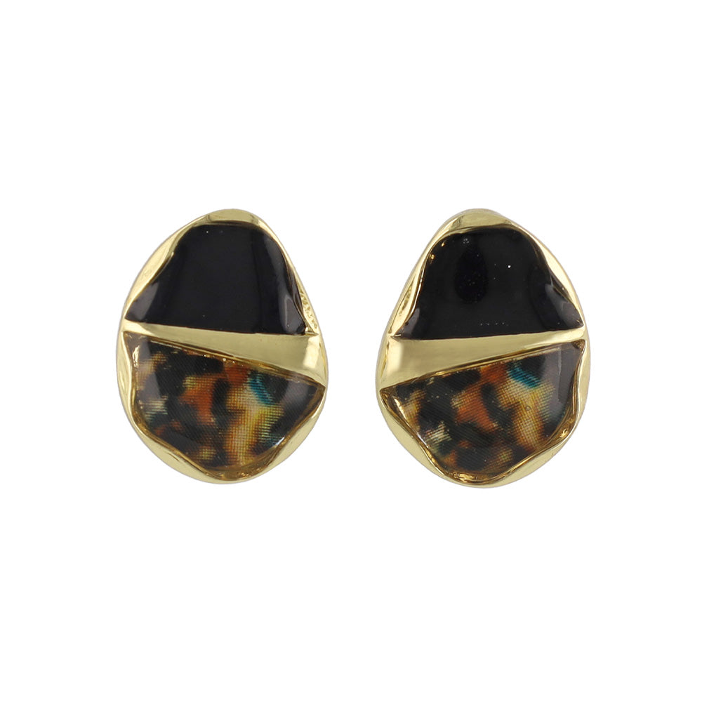 Marbled Organic Shape Earrings