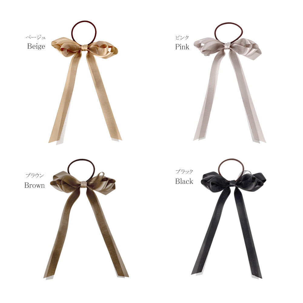 Layered Long Tail Bow Hair Tie