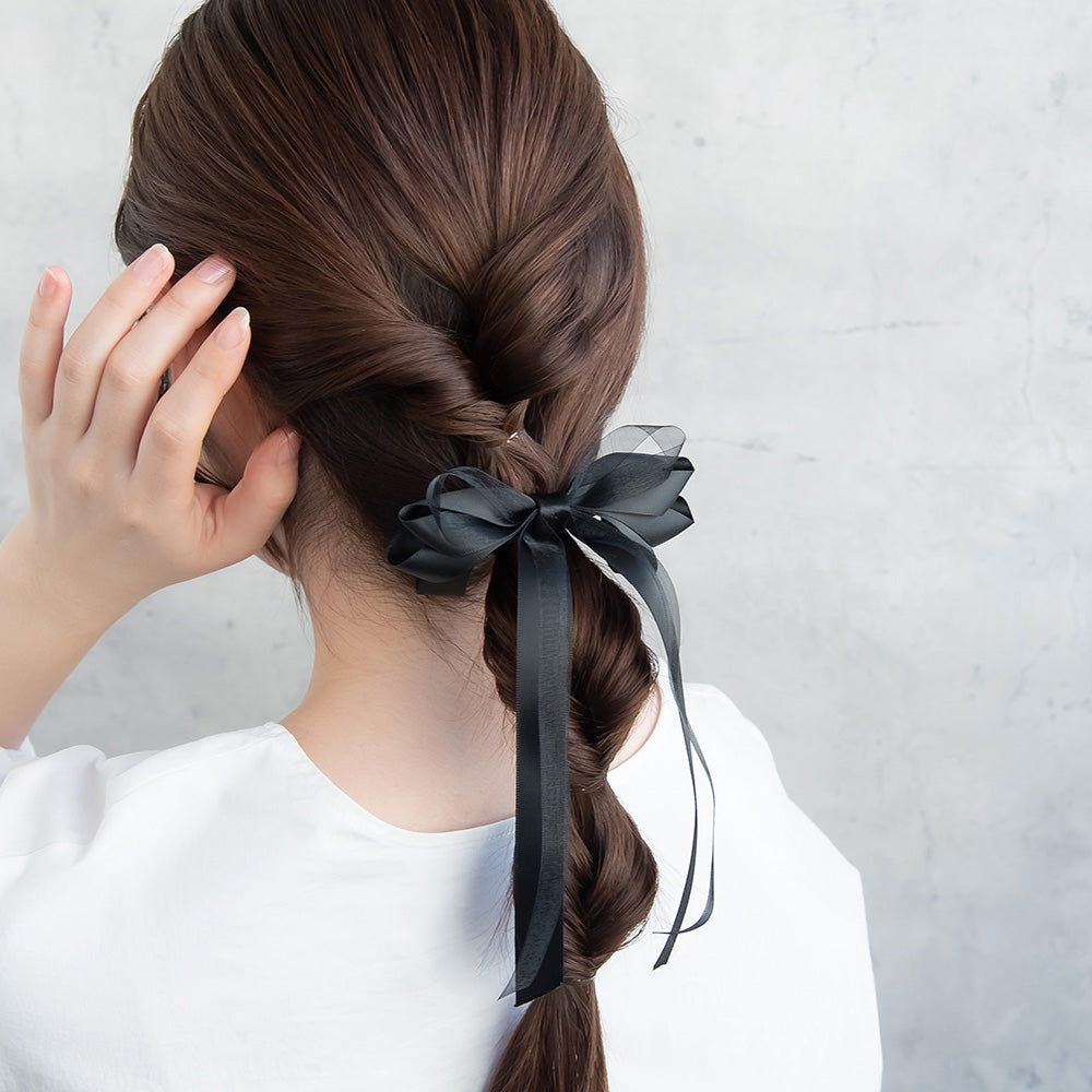 Layered Long Tail Bow Hair Tie