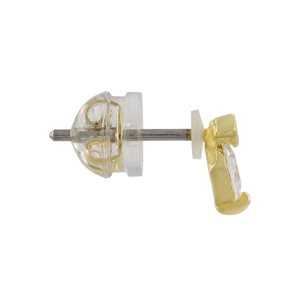 Square CZ Titanium Stud Earrings
