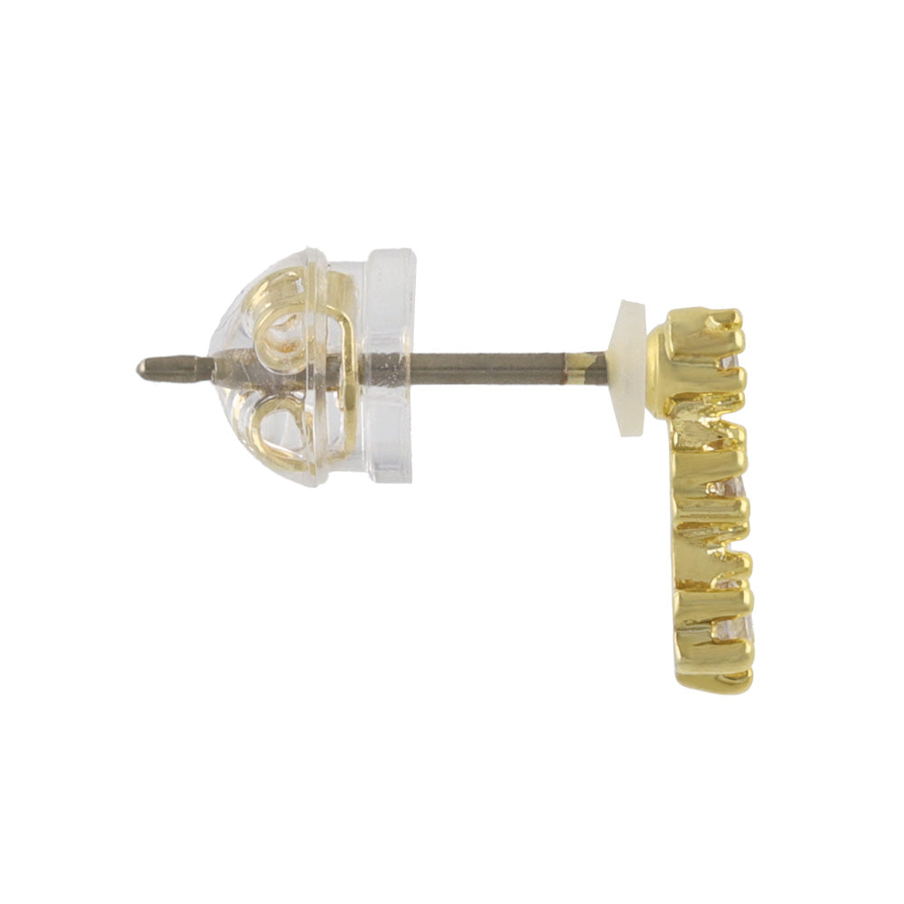 Triple CZ Titanium Stud Earrings