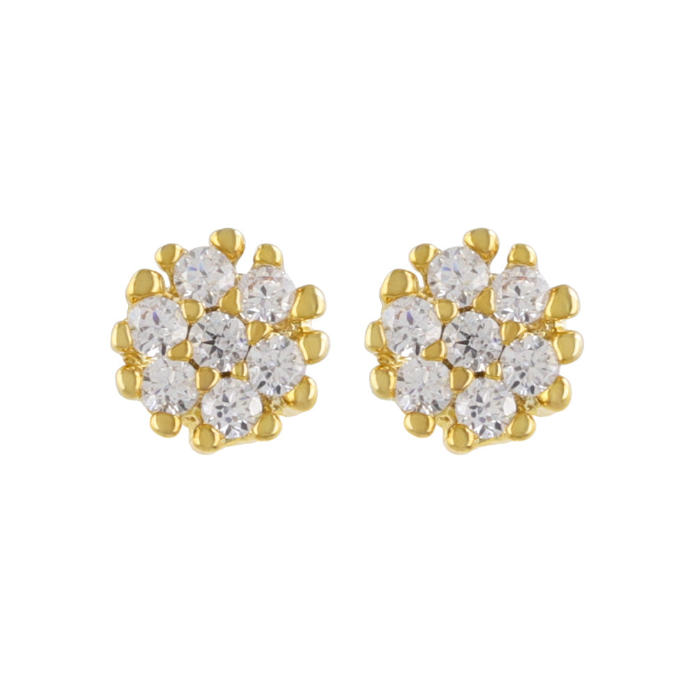 Circle CZ Titanium Stud Earrings