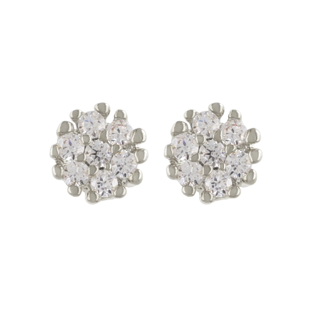Circle CZ Titanium Stud Earrings
