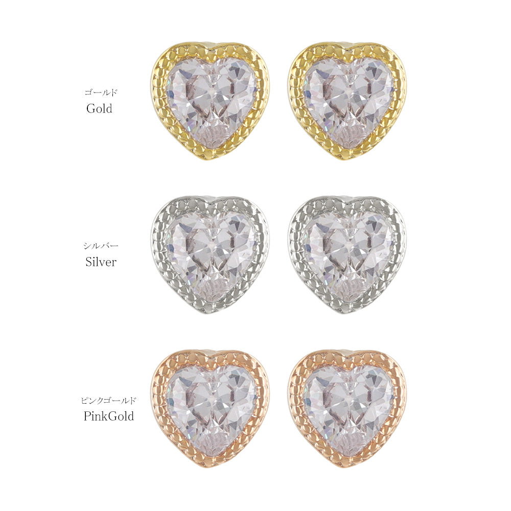 Heart CZ Titanium Stud Earrings