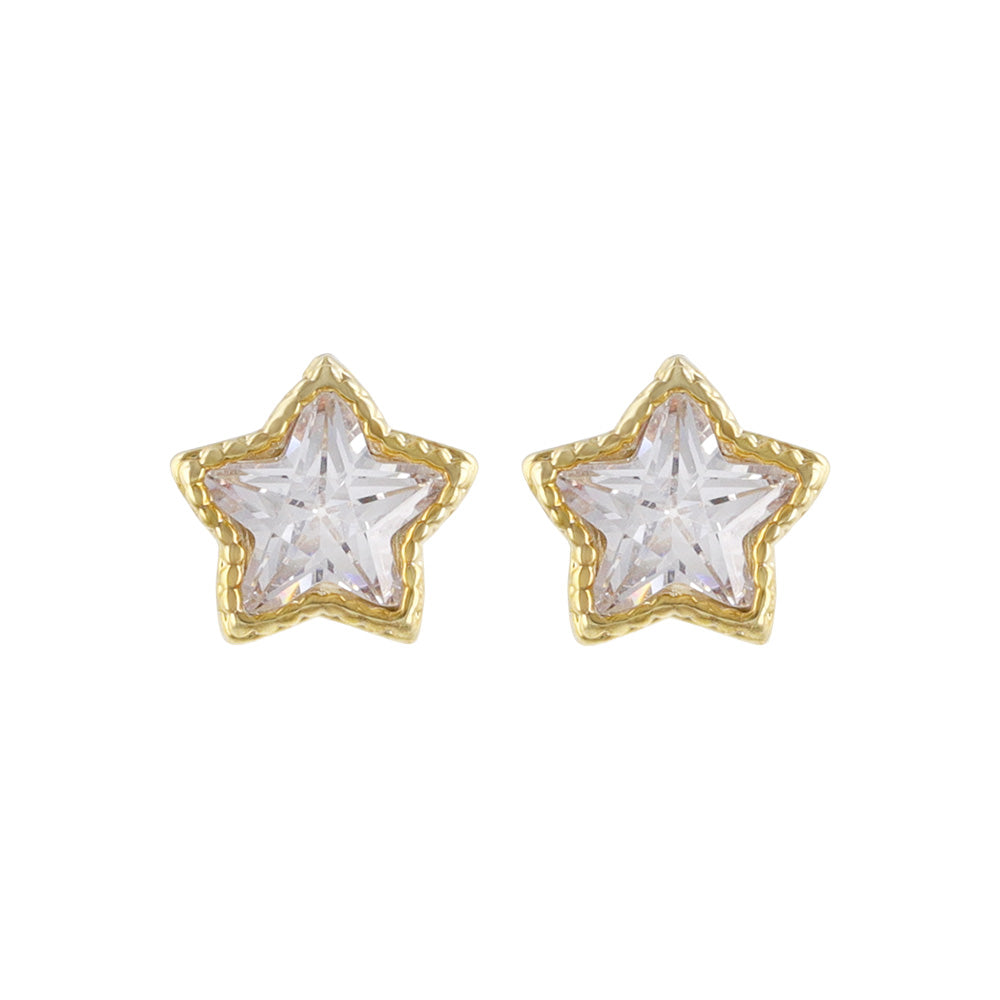 Star CZ Titanium Stud Earrings