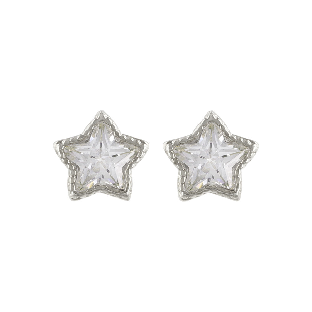 Star CZ Titanium Stud Earrings