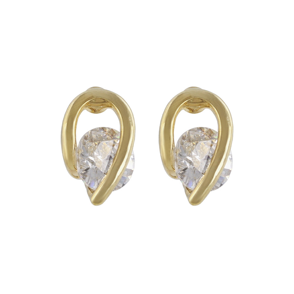 Loop CZ Titanium Stud Earrings