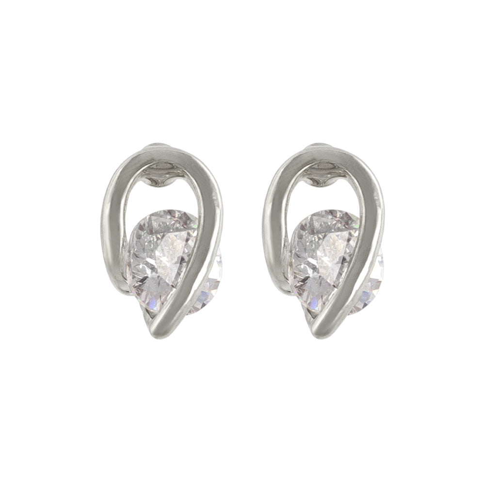 Loop CZ Titanium Stud Earrings