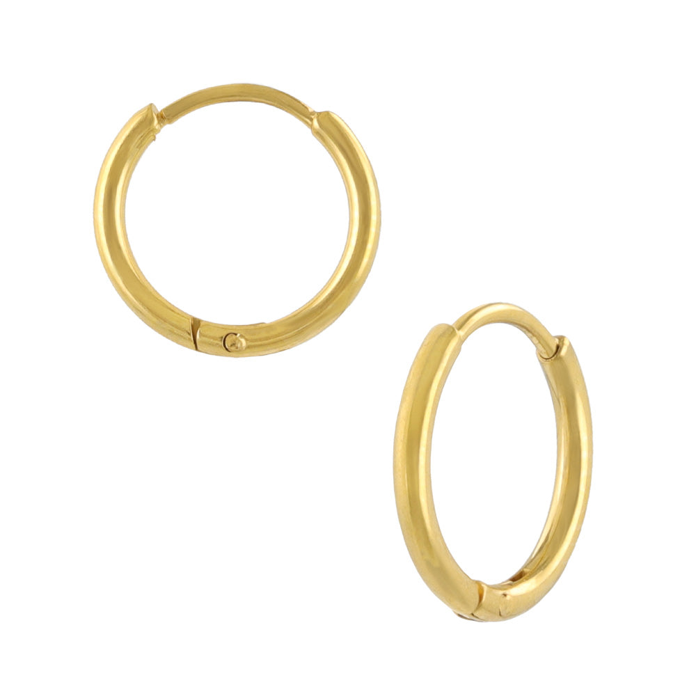 Stainless Steel Huggie Hoop Earrings 10mm
