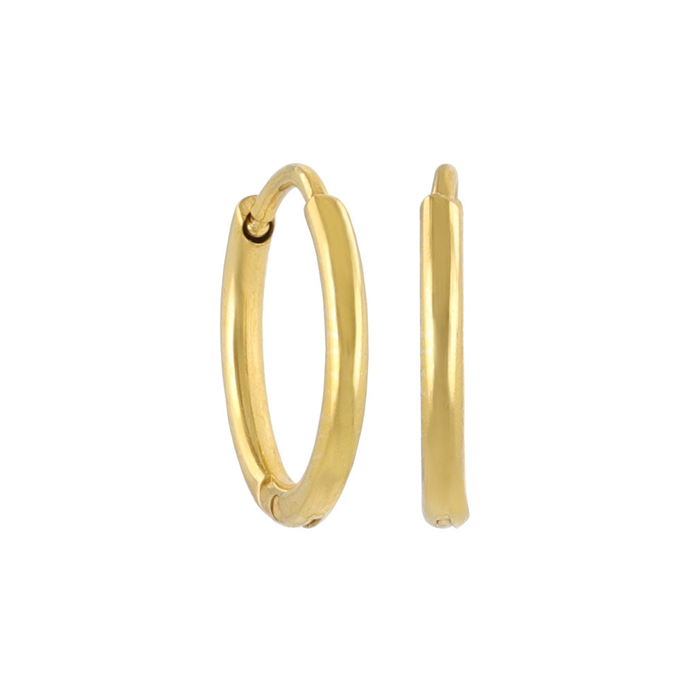 Stainless Steel Huggie Hoop Earrings 10mm