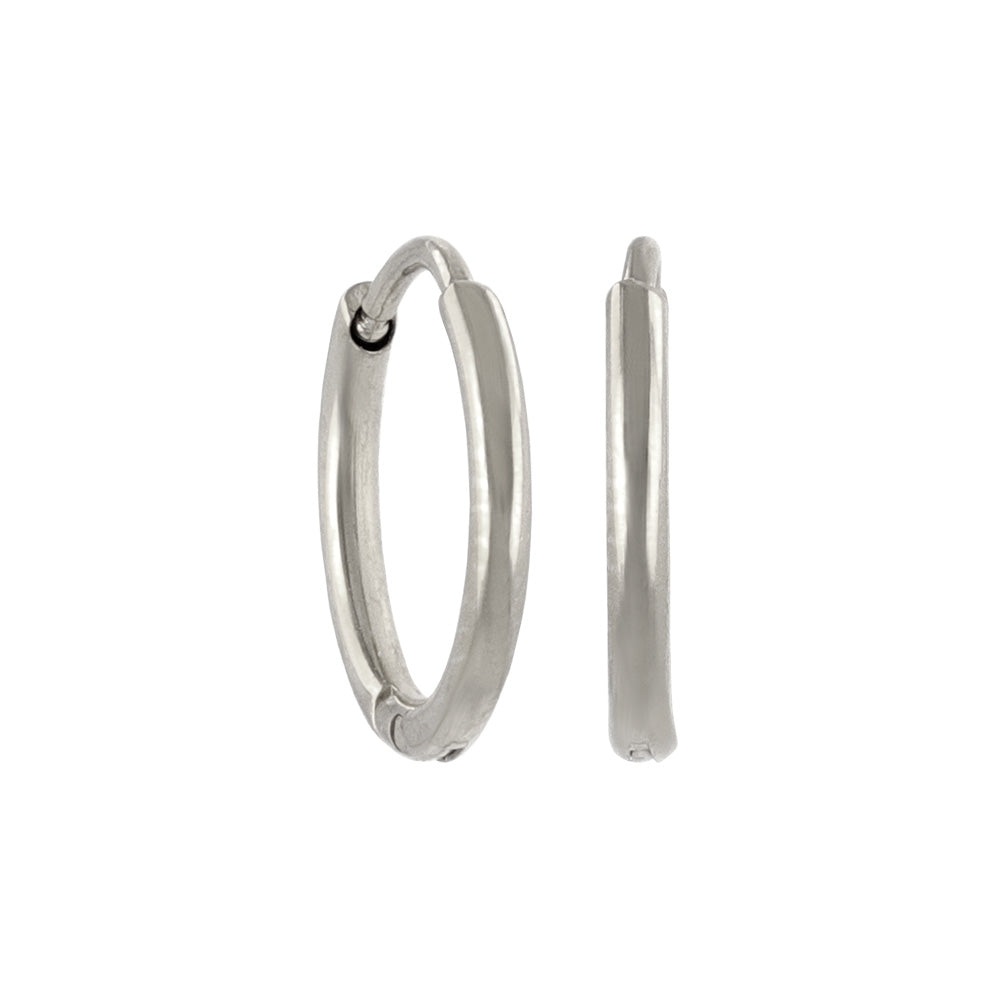 Stainless Steel Huggie Hoop Earrings 10mm