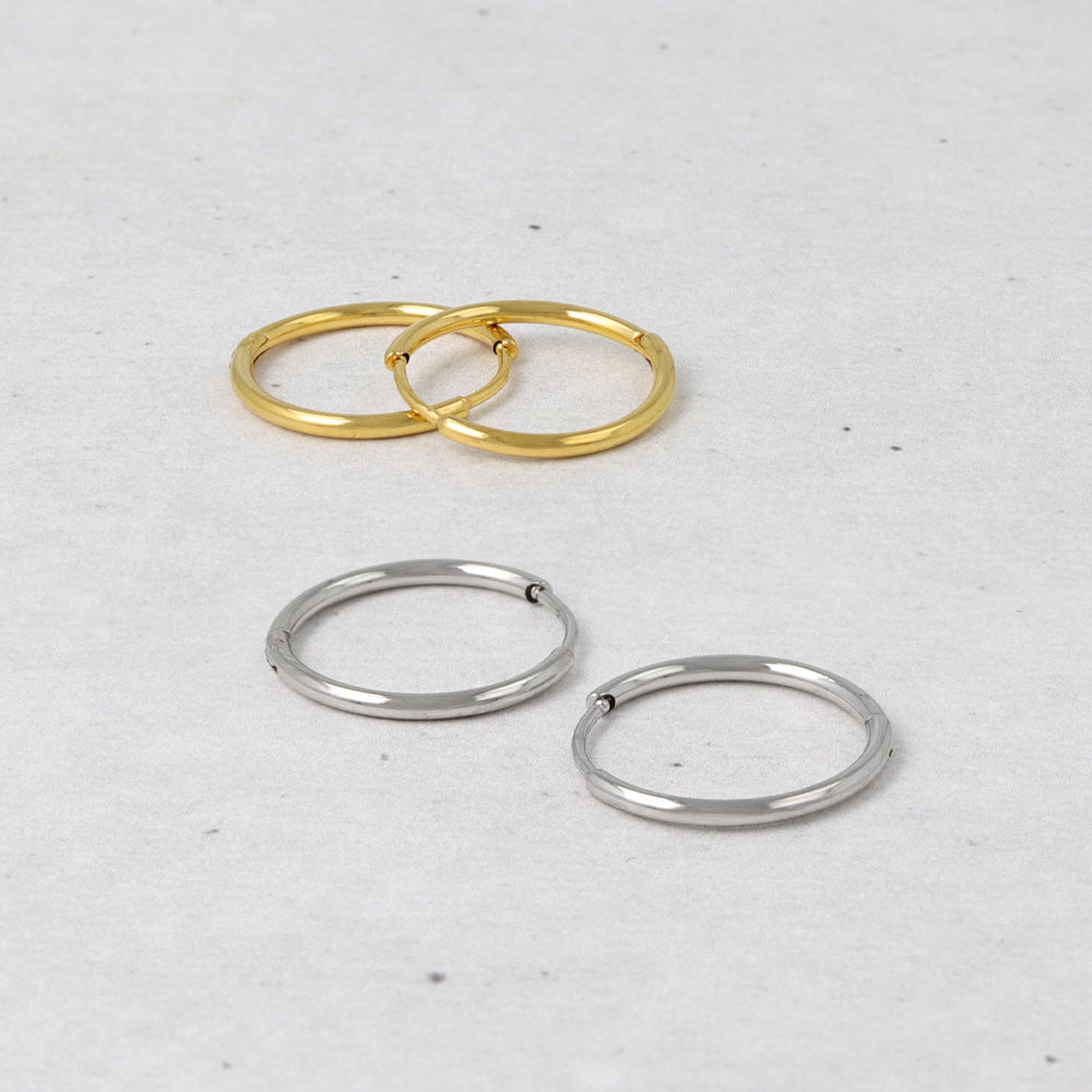 Stainless Steel Huggie Hoop Earrings 14mm