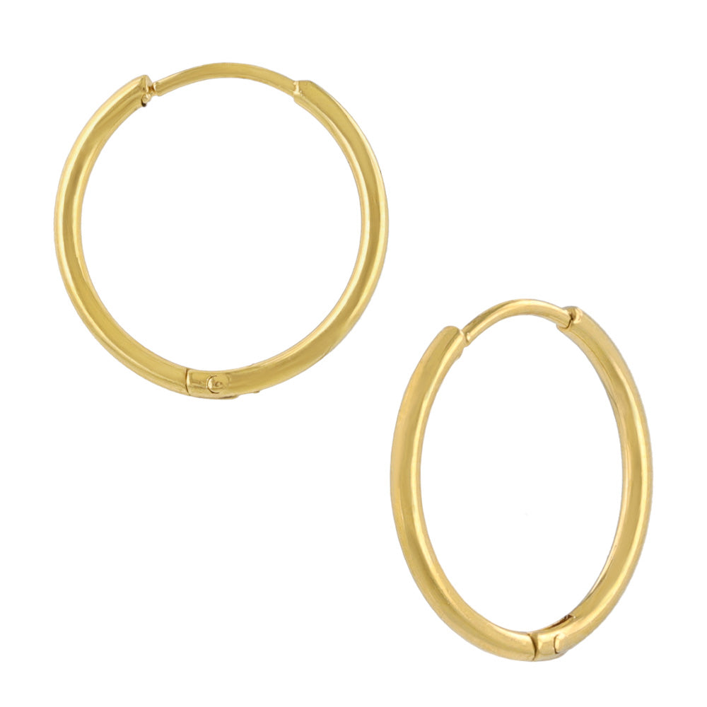 Stainless Steel Huggie Hoop Earrings 14mm