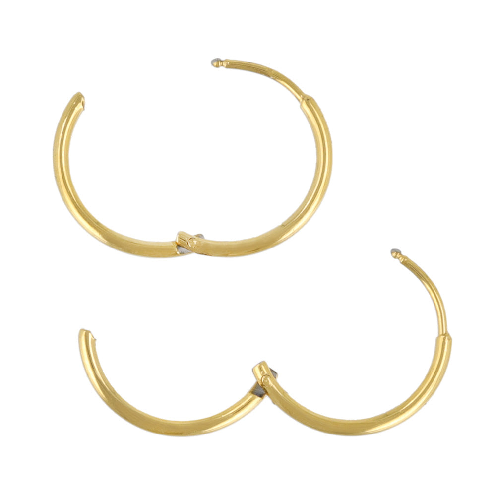 Stainless Steel Huggie Hoop Earrings 14mm