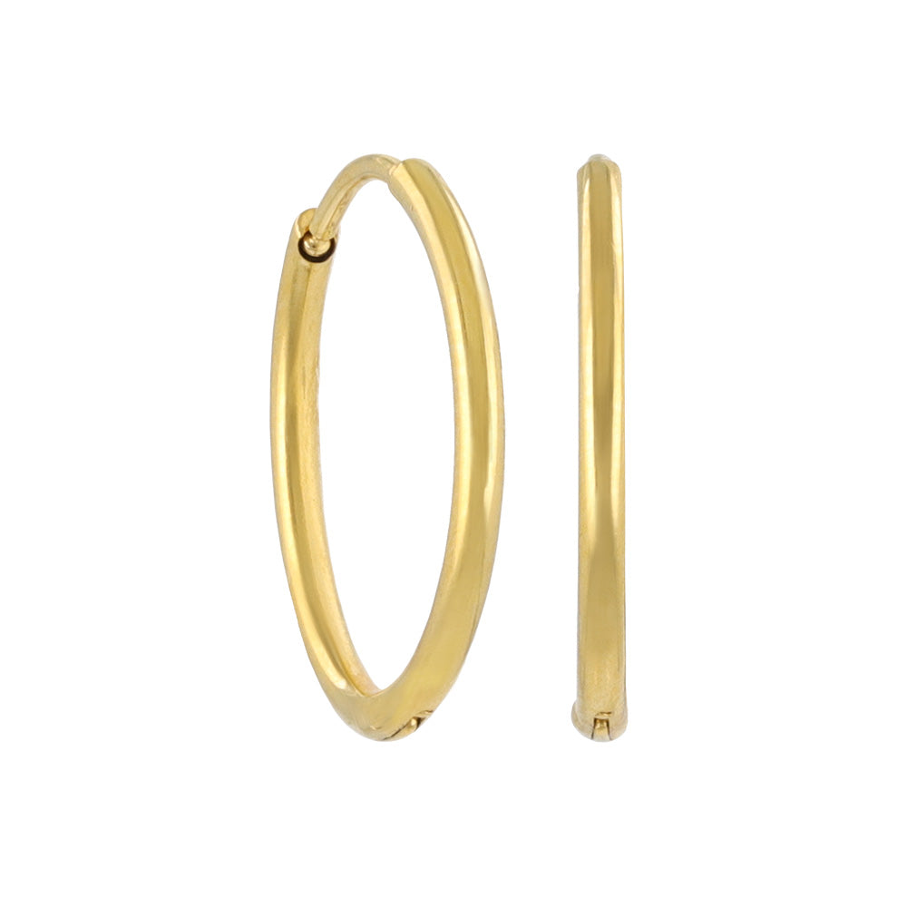 Stainless Steel Huggie Hoop Earrings 14mm