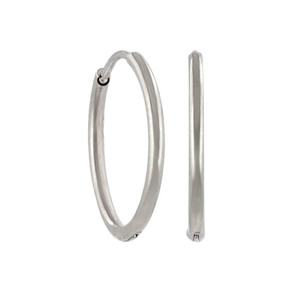 Stainless Steel Huggie Hoop Earrings 14mm