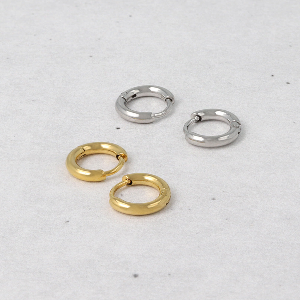Stainless Steel Huggie Hoop Earrings 9mm