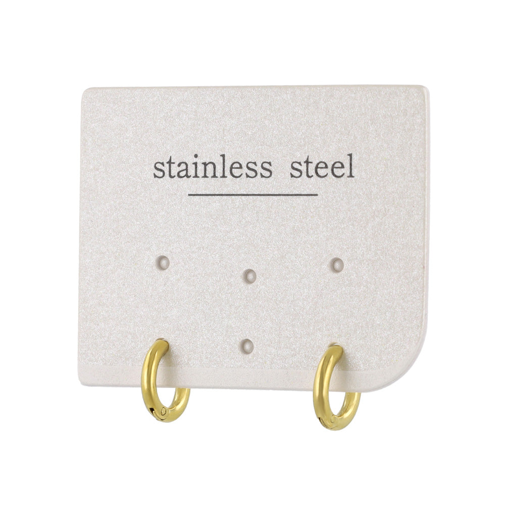 Stainless Steel Huggie Hoop Earrings 9mm