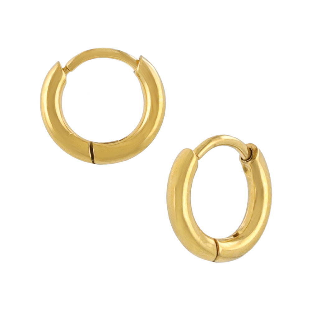 Stainless Steel Huggie Hoop Earrings 9mm