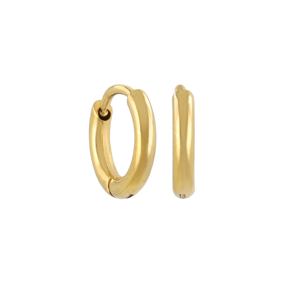 Stainless Steel Huggie Hoop Earrings 9mm