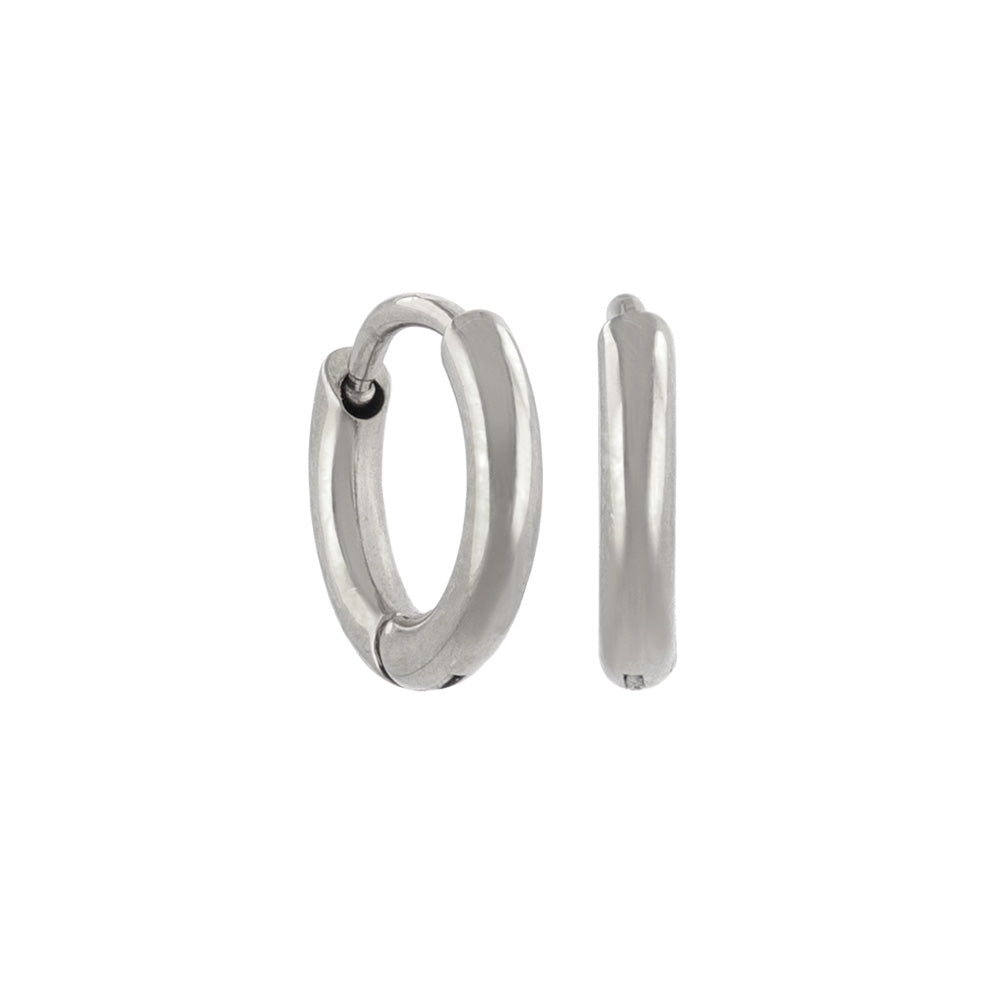 Stainless Steel Huggie Hoop Earrings 9mm