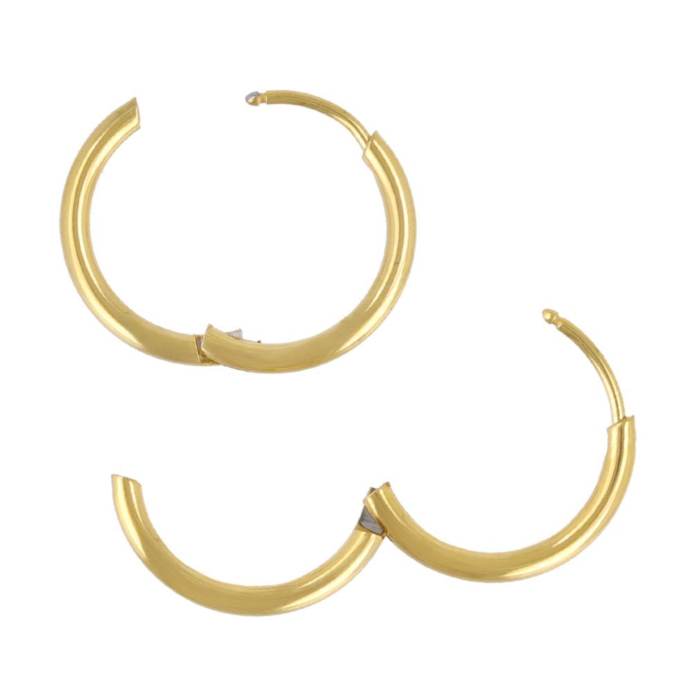 Stainless Steel Huggie Hoop Earrings 15mm