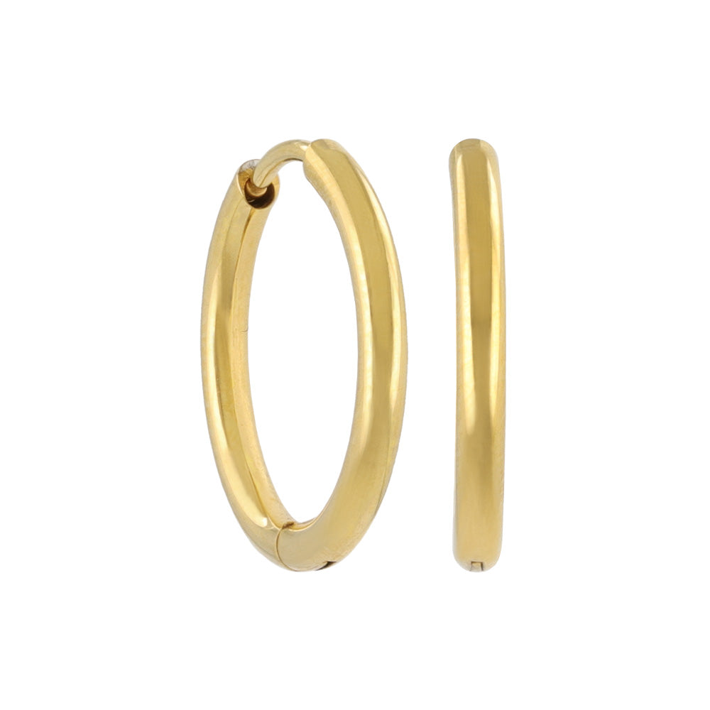 Stainless Steel Huggie Hoop Earrings 15mm