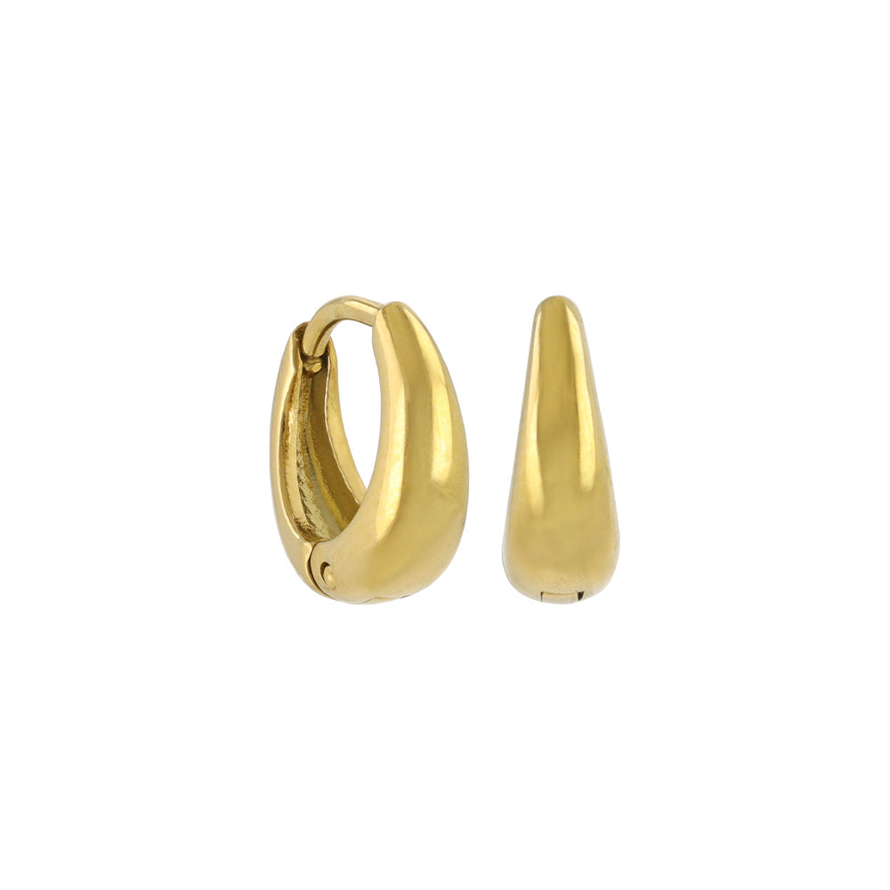 Stainless Steel Gradual Huggie Hoop Earrings 12mm