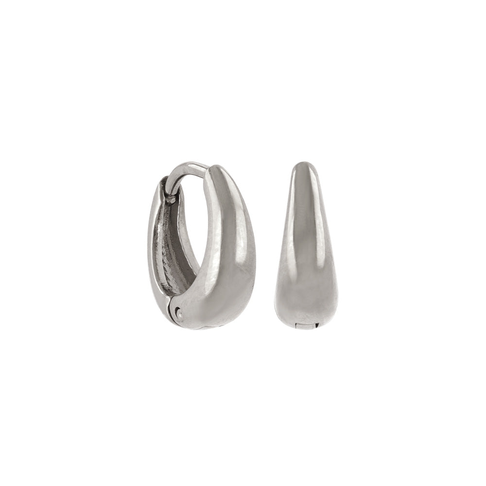 Stainless Steel Gradual Huggie Hoop Earrings 12mm