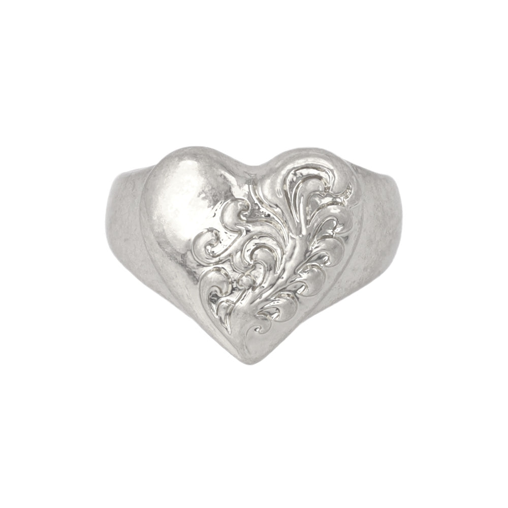 Textured Heart Ring