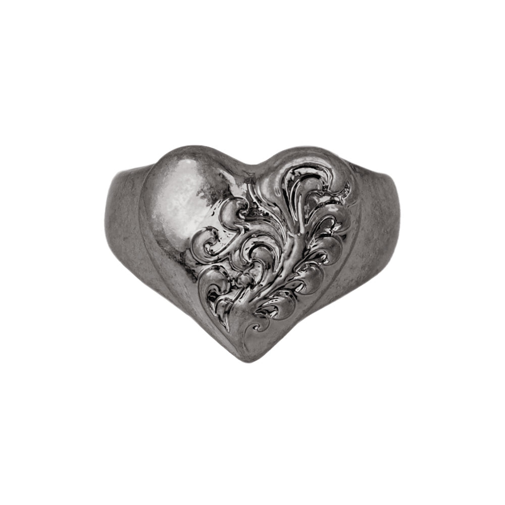 Textured Heart Ring