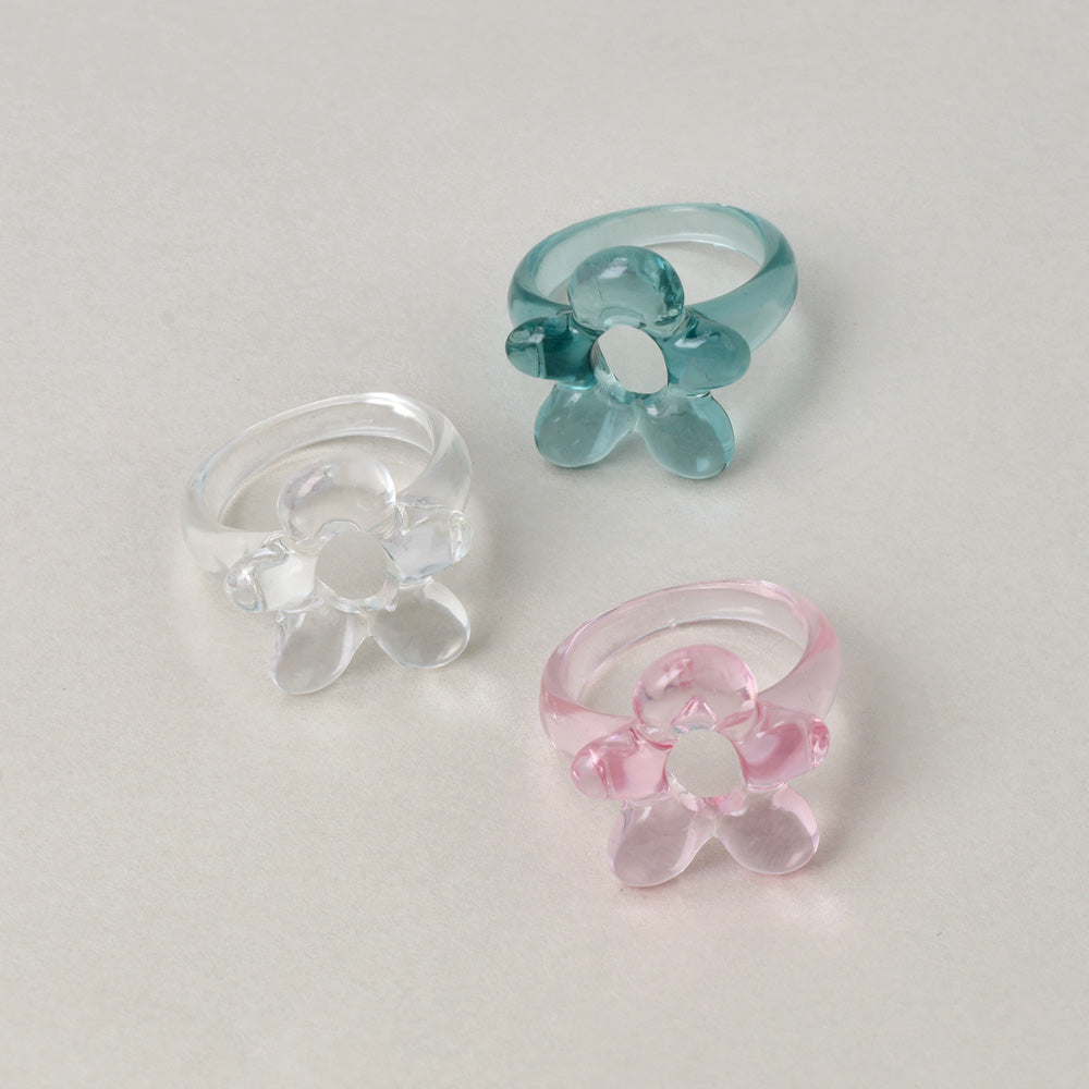 Translucent Acrylic Flower Ring