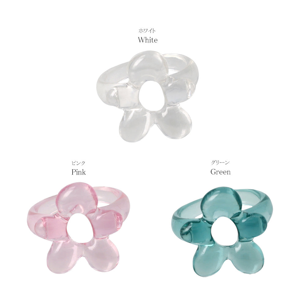 Translucent Acrylic Flower Ring