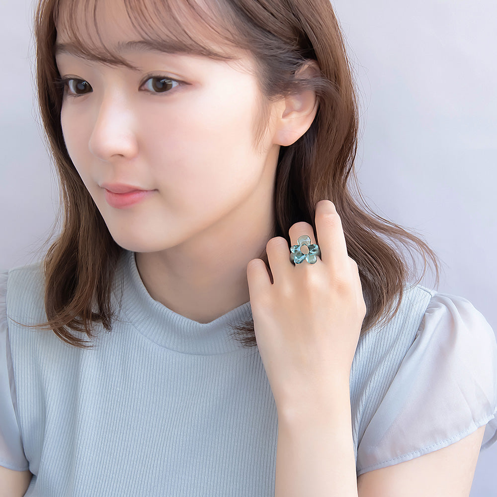 Translucent Acrylic Flower Ring