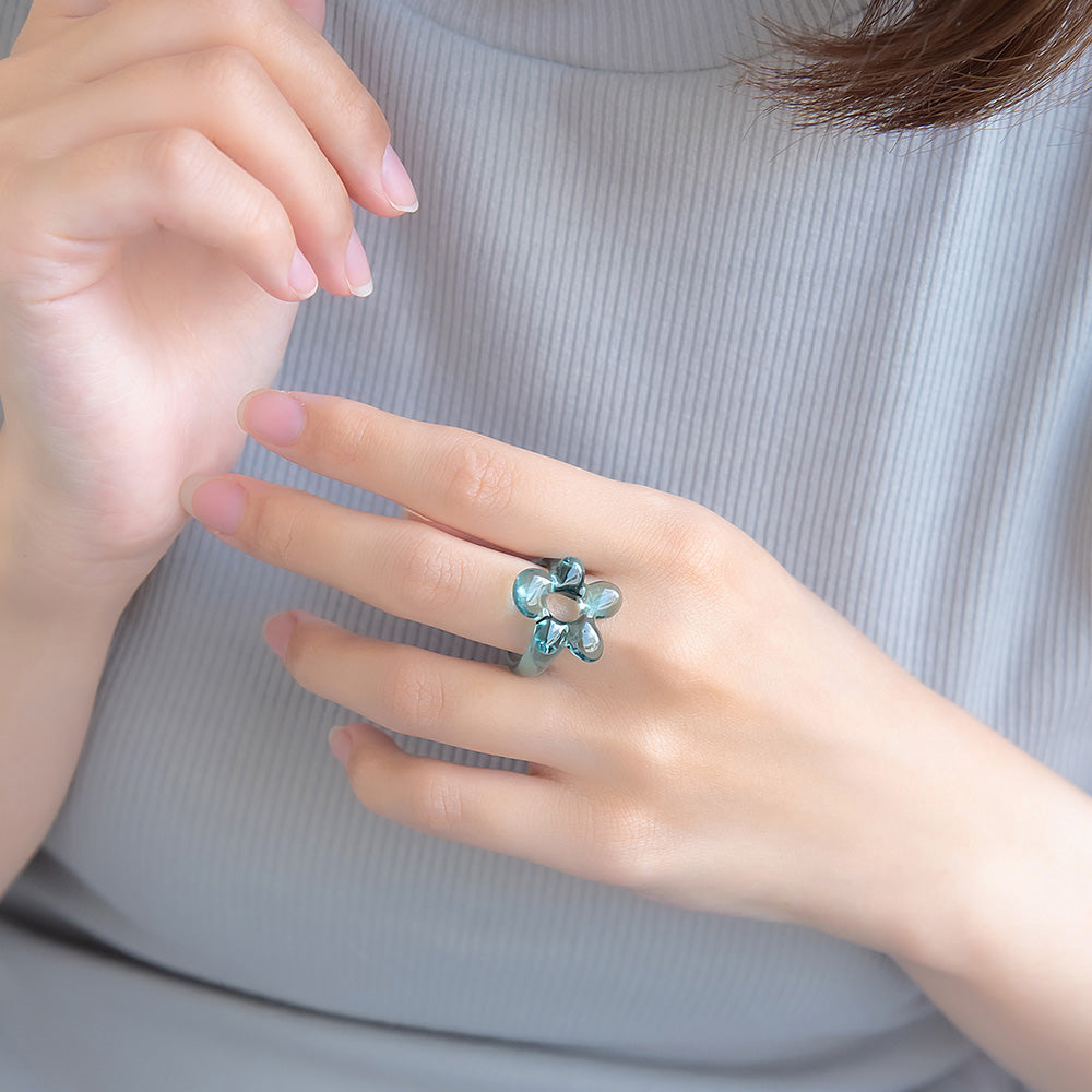 Translucent Acrylic Flower Ring