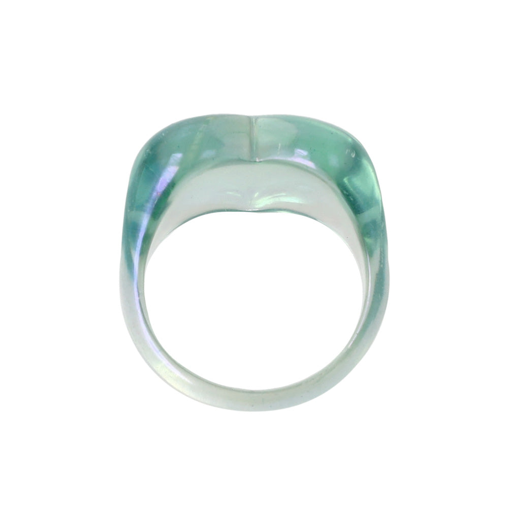 Iridescent Acrylic Heart Ring