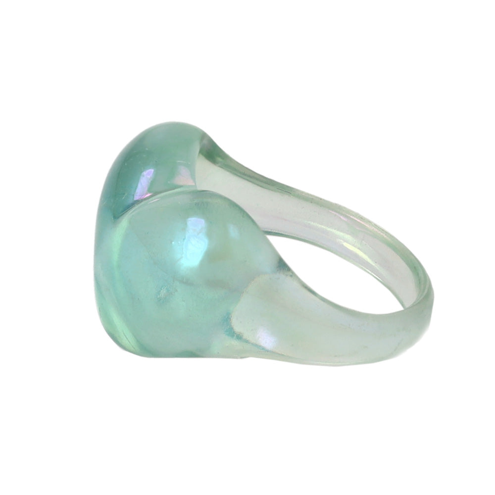 Iridescent Acrylic Heart Ring
