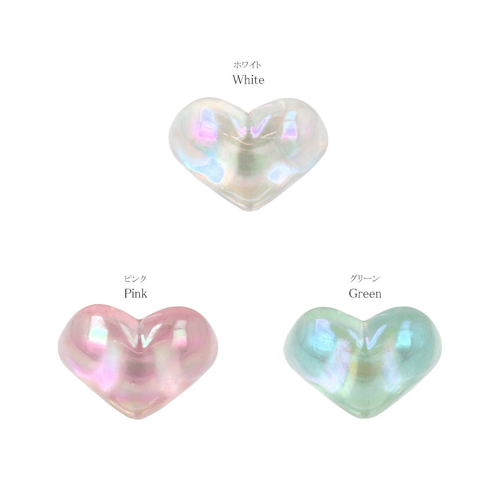 Iridescent Acrylic Heart Ring