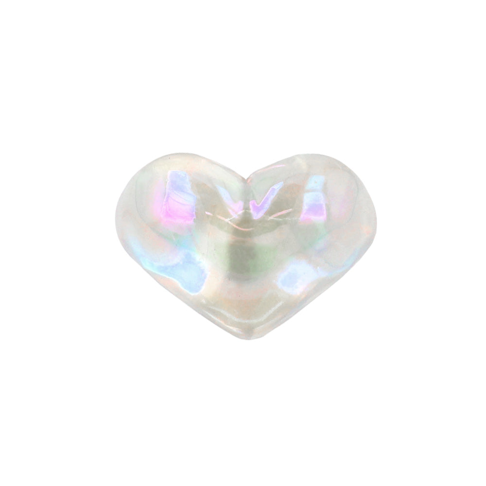 Iridescent Acrylic Heart Ring