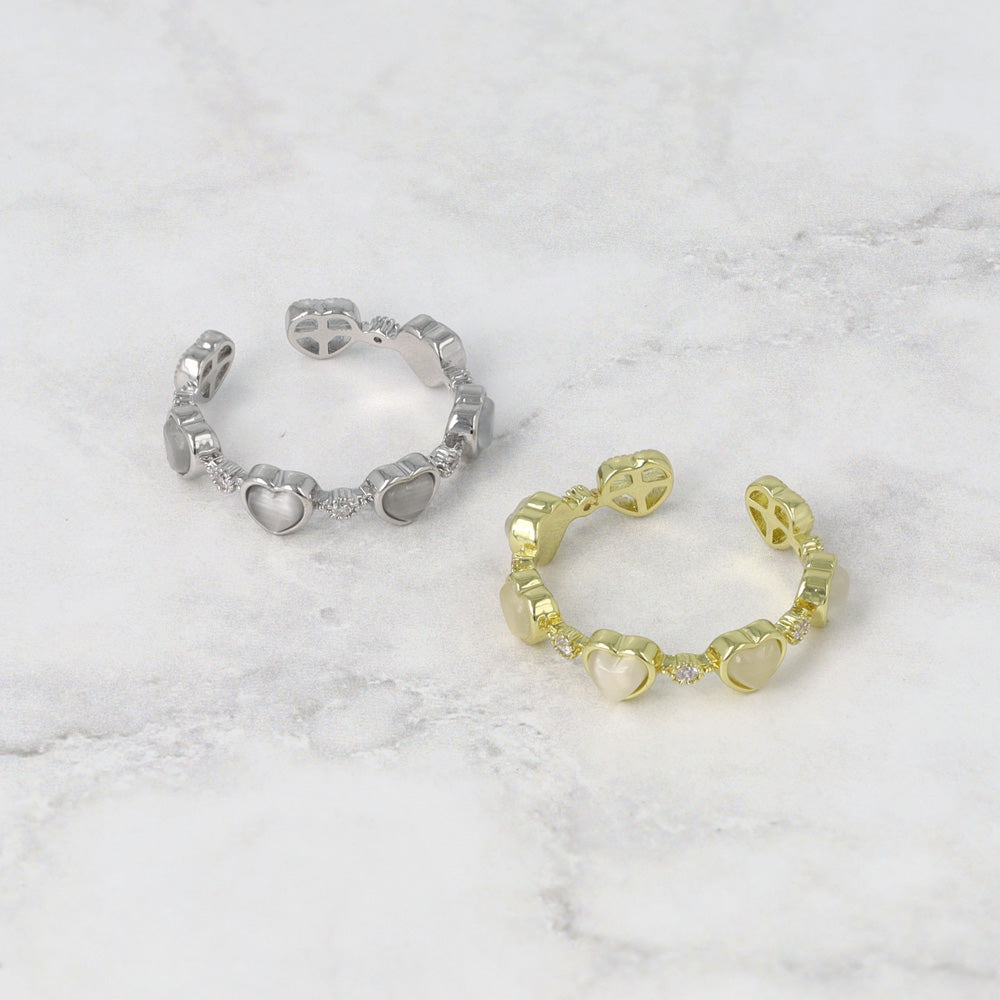 Linked Heart Open Ring - osewaya