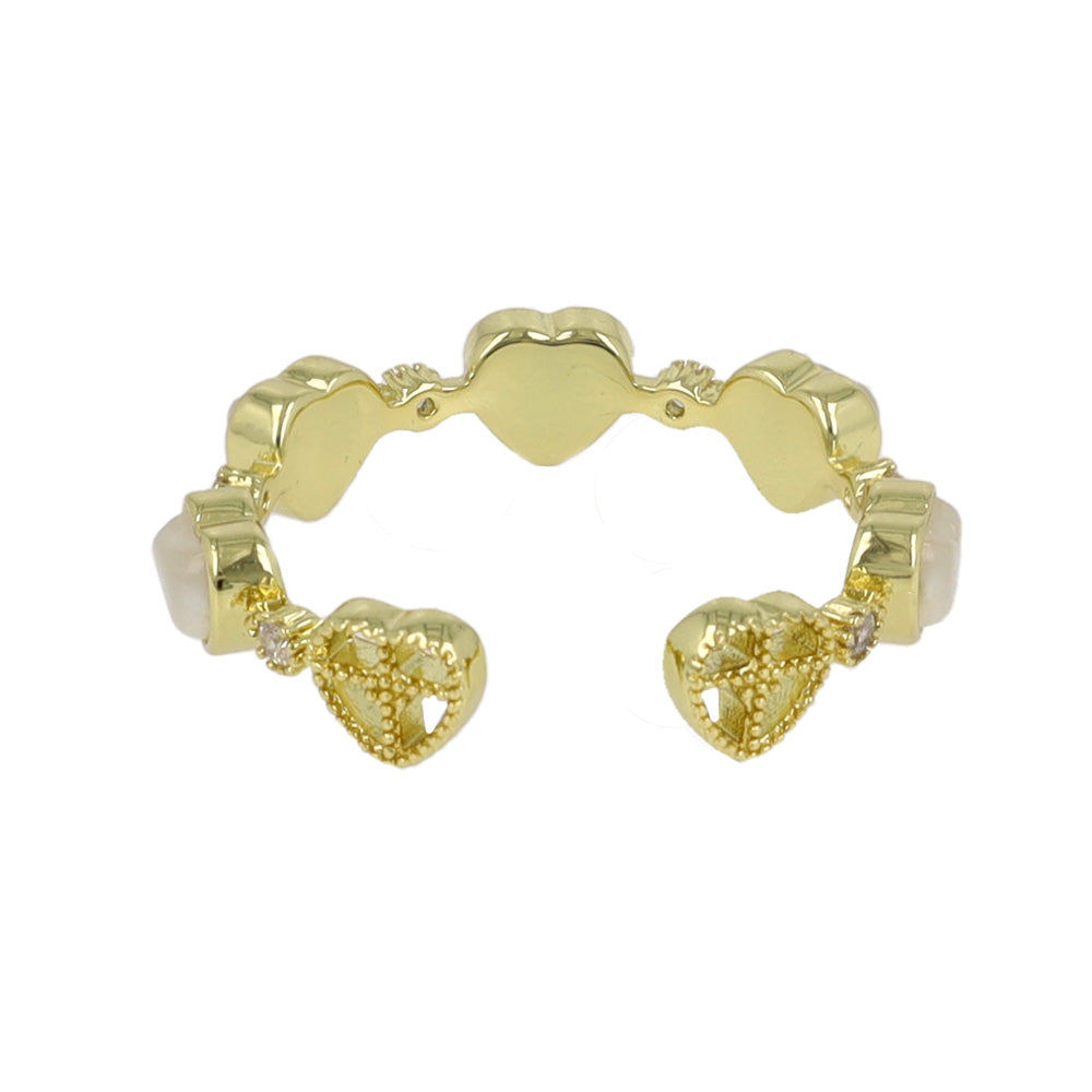 Linked Heart Open Ring