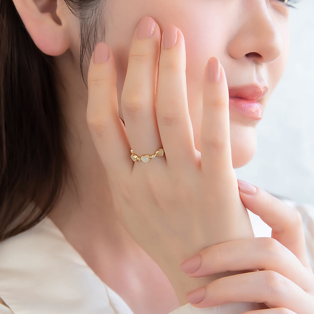 Linked Heart Open Ring
