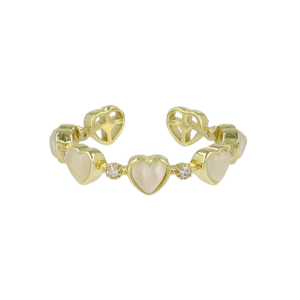 Linked Heart Open Ring