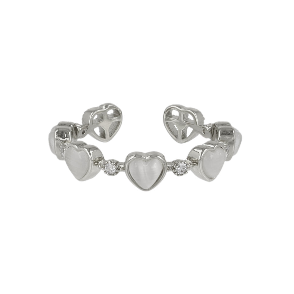 Linked Heart Open Ring