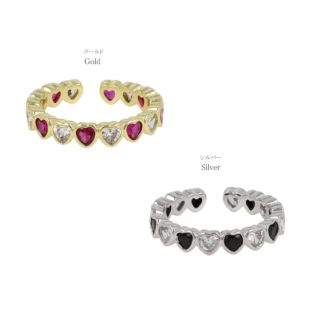 Sparkling CZ Heart Open Ring