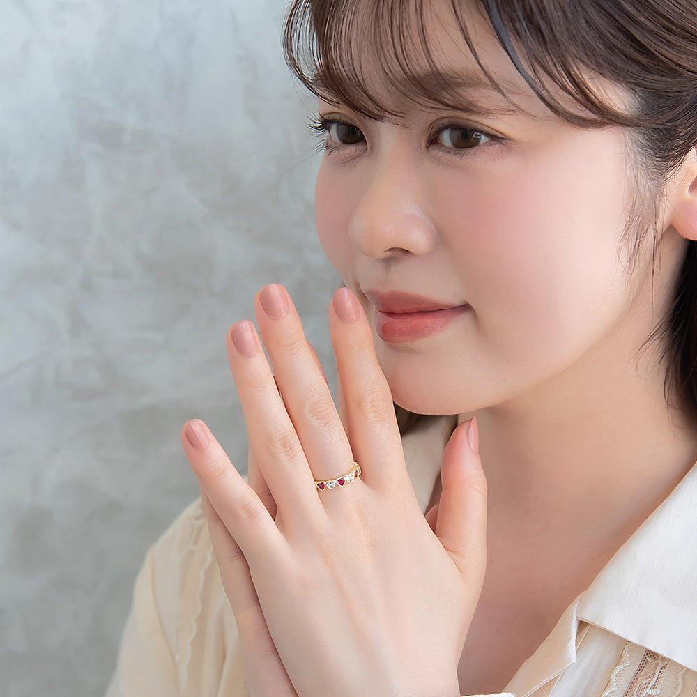 Sparkling CZ Heart Open Ring