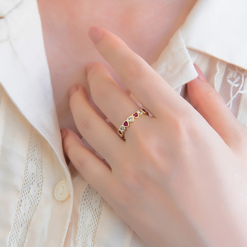 Sparkling CZ Heart Open Ring